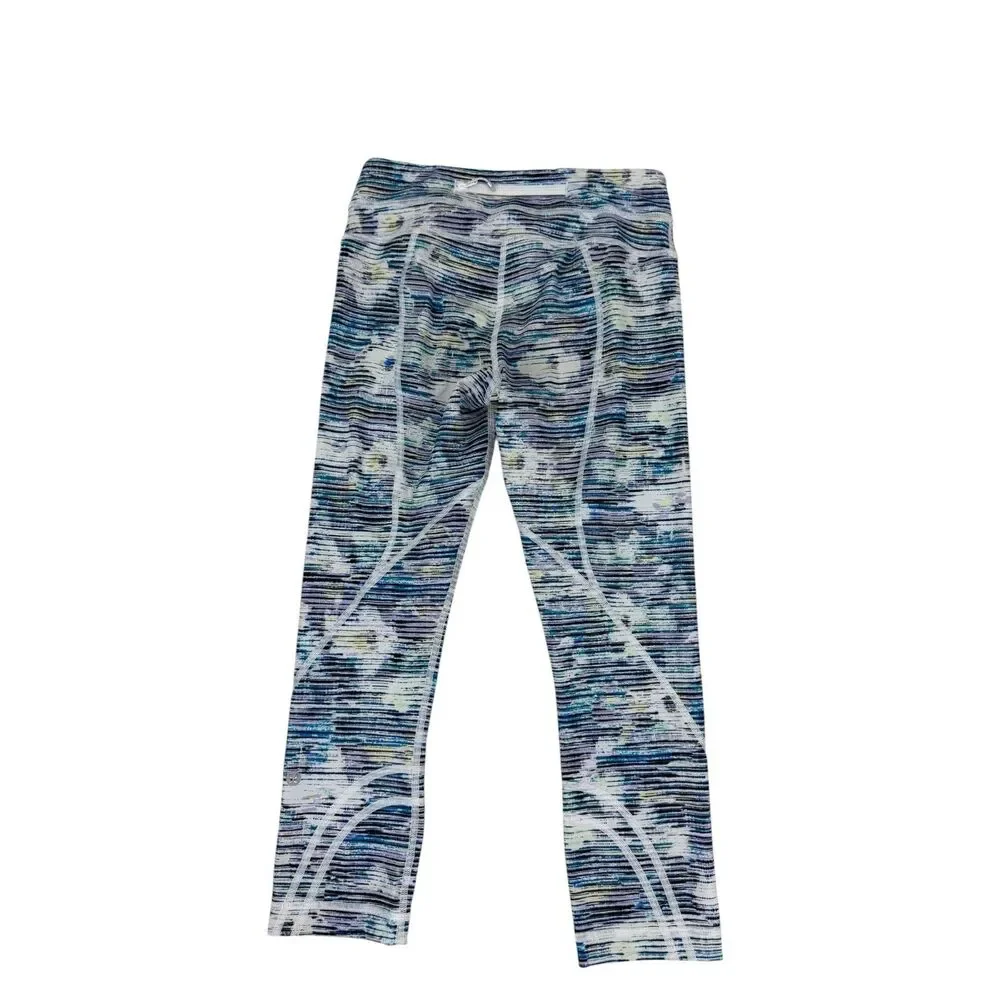 Lululemon Athletic Leggings Size 4 Blue Printed Pattern Moisture Wicking Yoga
